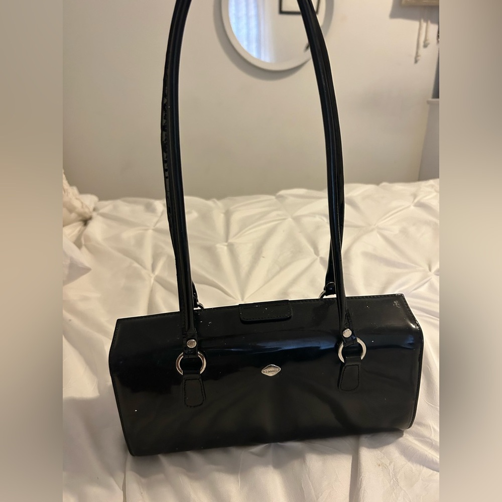 VINTAGE black Patent Shoulder Bag